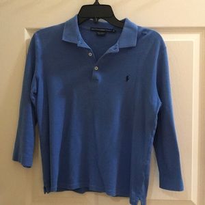 Ralph Lauren sport 3/4 sleeve blue polo